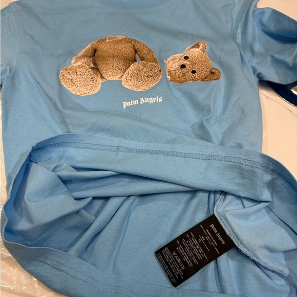 Palm Angels Blue Teddy Bear Graphic Shirt - Picture 4 of 5